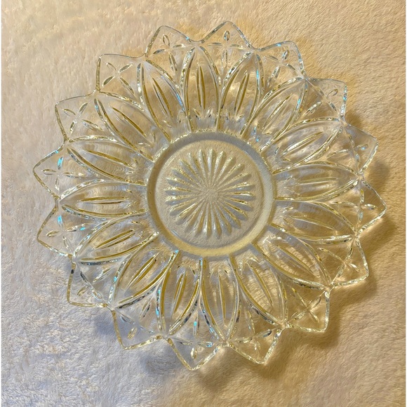 Federal Glass Other - Vintage Federal Glass Serving Plate Flower Petal Design Starburst 12 inches